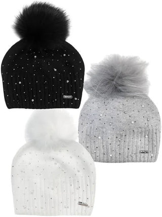 Bari Lynn Scattered Pearl and Crystal Beanie