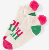 Grinch Plush Socks with Pom Poms