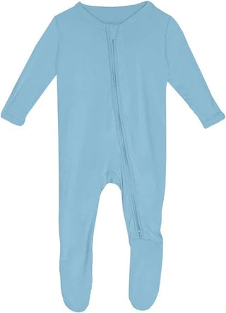 Kickee 2 Way Zipper Footie - Seaside Blue