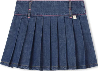 Girls Denim Pleated Skirt