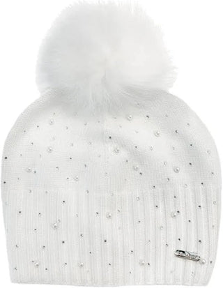 Bari Lynn Scattered Pearl and Crystal Beanie