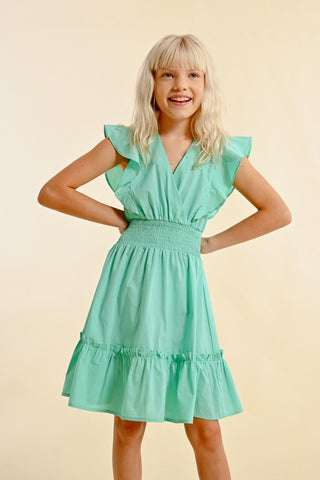 Molly Bracken Aqua Blue V-Neck Dress