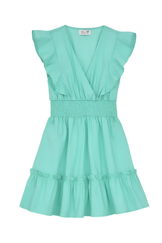Molly Bracken Aqua Blue V-Neck Dress