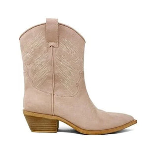 Kids Zahara Mini Western Boots - Rose Suede