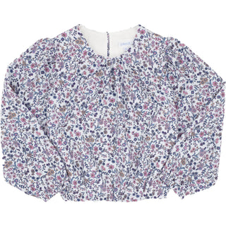 Pleat Collection Wren Top - Plum Floral