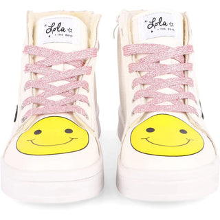 Lola and the Boys Sneaker-Rainbow Smiley Hi-Top