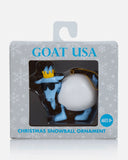 GOAT USA Ice Blue Christmas Snowball Ornament