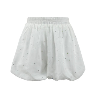 Lola and the Boys Sparkle Bubble Skort - White