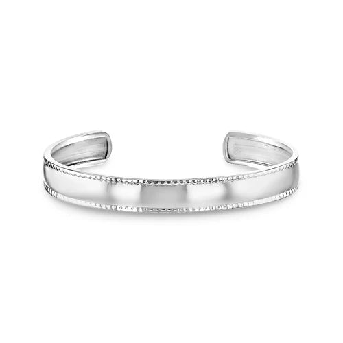 5" Sterling Silver Detailed Edge Cuff Bracelet