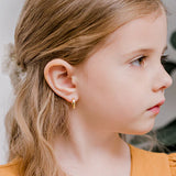 Rounded Classic 9mm Hoop Earrings/Huggie - Gold Plated SS