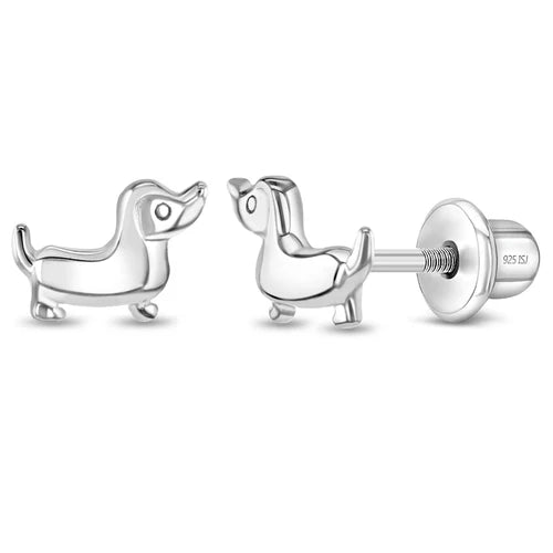 SS Dapper Dachshunds Screw Back Earrings