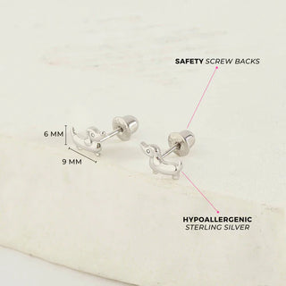 SS Dapper Dachshunds Screw Back Earrings