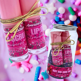 Buff & Shine Lip Scrub/Lip Oil Duo - Strawberry Tart