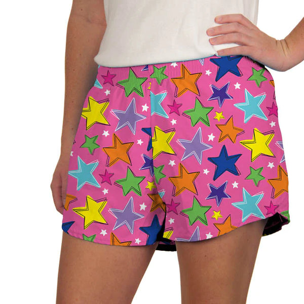 Azarhia Athleisure Bright Stars Print Steph Shorts
