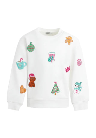 Lola and the Boys Sweet Holiday Patch Sweatshirt