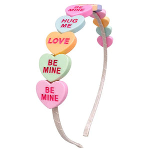Bari Lynn Sweet Heart Charms Thin Headband Be Mine-Xoxo-Love
