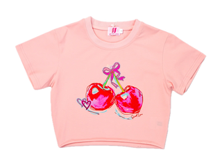 Pink Sweet Cherries Custom Art Tee