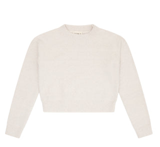 Ecru Sherpa Crewneck Sweater