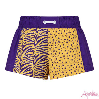 Azarhia Paws and Stripes Gameday Color Block Shorts - Tigers