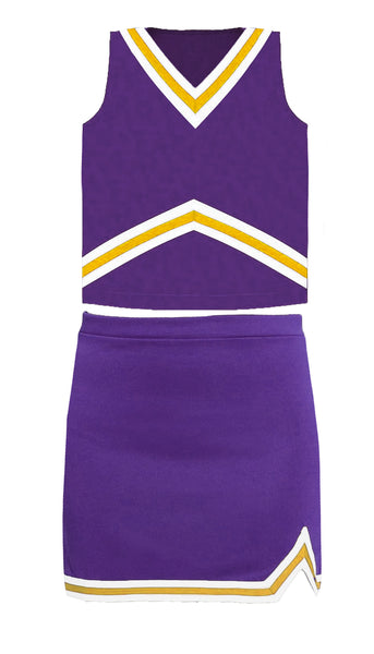 Azarhia Purple/Gold Gameday Metallic Shimmer Cheer Uniform Olly-Olly Azarhia Purple/Gold Gameday Metallic Shimmer Cheer Uniform Olly-Olly