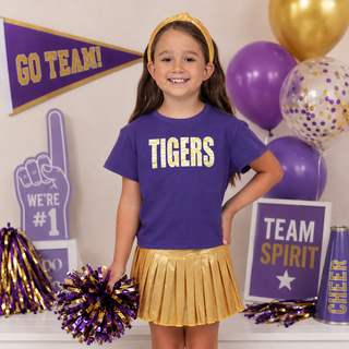 Azarhia Glitter Tigers Purple Boxy Tee