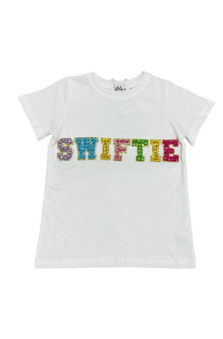 Lola and The Boys White Crystal SWIFTIE Tee
