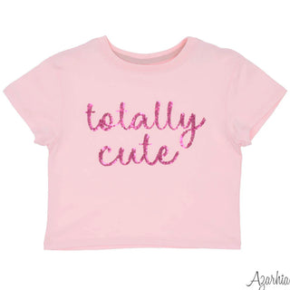 Azarhia Totally Cute Hot Pink Sequin Boxy Tee