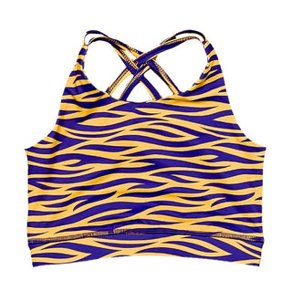 Belle Cher Tiger Striped Sports Bra