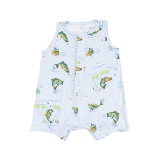 Angel Dear Bass Sleeveless Blue Romper