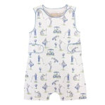 Baby Club Chic Golf Field Romper with Buttons