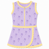 Honey Bee Purple and Gold Coquette Bow Tennis Dress