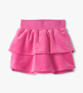Hatley Raspberry Rose Tiered Velour Skirt