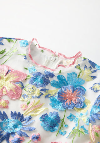 Marlo Kids Laura Embroidered Mini Dress