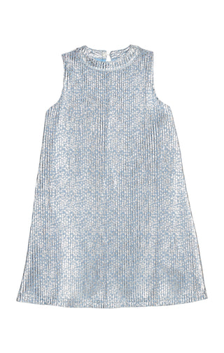 Bisby Swing Dress- Blue Crinkle Stars