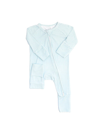 The Uptown Baby Mini Stripe Sleep Romper - Pistachio