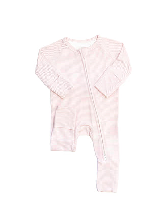 The Uptown Baby Mini Stripe Sleep Romper - Pink