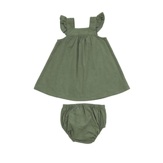 Angel Dear Retro Cord Jumper Set - Oil Green