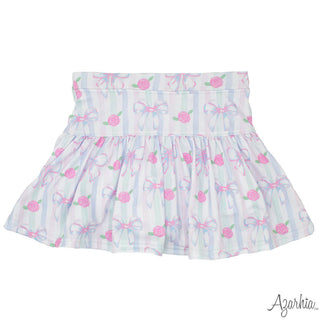 Azarhia Water Color Bows Gathered Skort