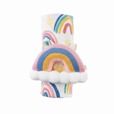 Mud Pie Rainbow Muslin Swaddle Blanket with Rattle
