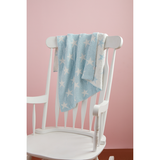 Mud Pie Blue Star Chenille Baby Blanket