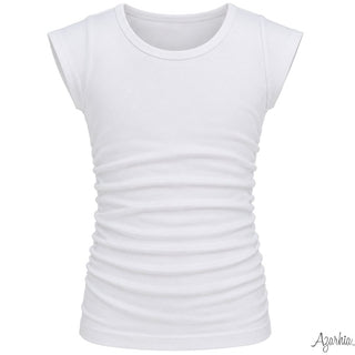 Azarhia Ruched Top - Solid White
