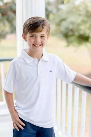 Southbound Solid White Dri-Fit Polo Shirt