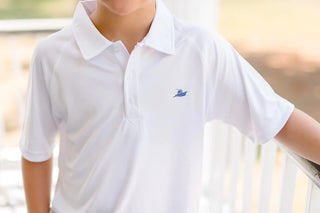 Southbound Solid White Dri-Fit Polo Shirt