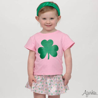 Azarhia Mini Gathered Skort - Shimmer Clover Rainbows