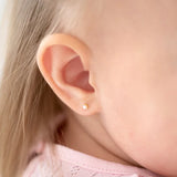 14K Gold Classic Freshwater Cultured Pearl Screw Back Earrings 2.5-3mm