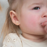 14K Gold Polished Heart Screw Back Earrings