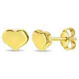 14K Gold Mini Puffed Heart Earrings