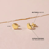 14K Gold Mini Puffed Heart Earrings