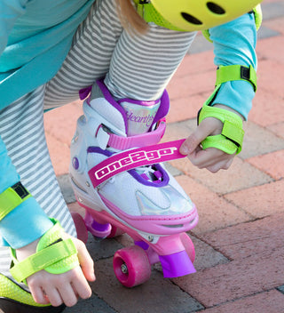 One2Go Adjustable Quad Roller Skates - Pink