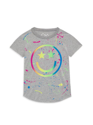Chaser Girl Vintage Grey S/S Happy Face Tee